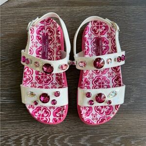Dolce & Gabbana Girl’s Fusia Jeweled Sandals
